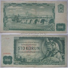 100 Korun 1961 serie R - bankovka 100 Kčs